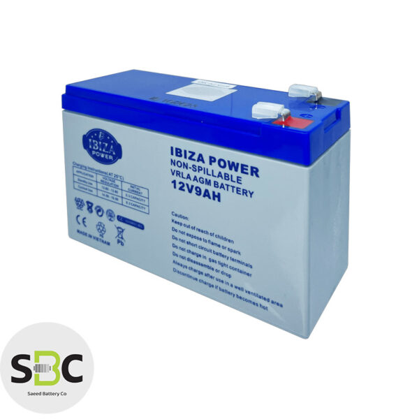 باتری سیلد اسید 12 ولت 9 آمپر ساعت ایبیزا IBZA