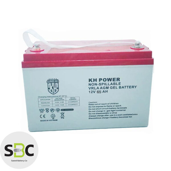باتری 12 ولت 65 آمپر کی اچ پاور KHPOWER
